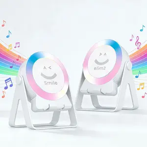 Wireless Induction Audio Speaker Stand 5in1 Cellphone Holder｜Mini Karaoke Bluetooth Speaker｜Rechargeable 800mAh Power Bank｜Colorful Ambient Light｜Portable Gift for Men Women with Emergency Charging wireless microphone cd  player  kpop home  audio  deals