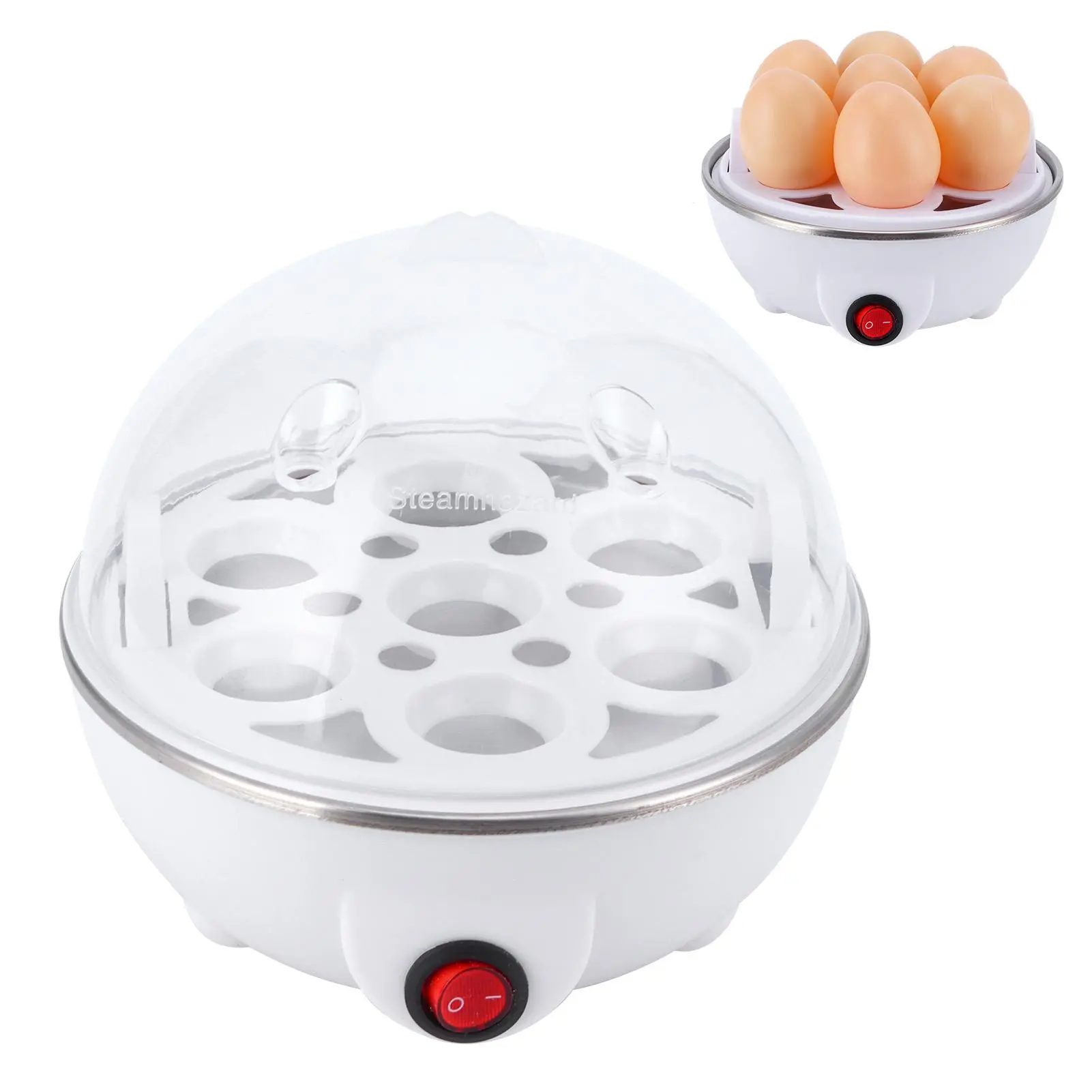 Quick egg cooker, mini electric egg cooker, 7 egg capacity mini egg cooker, egg steamer, special for kitchen (US standard 110V)