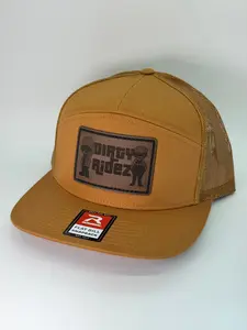 DIRTY RIDEZ Flat Bill Trucker Hat - Mustard Yellow Snapback with Patch Support for SxS & Mudpark Content