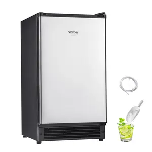 VEVOR Undercounter Built-in Ice Maker, 25 Lbs/Day Under Counter Ice Maker Machine with Reversible Door Stainless Steel, Freestanding Ice Maker for Commercial Home Kitchen, No Drain Required