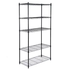 ZENY 5-Tier Adjustable Multilayer Steel Wire Storage Rack - 300LBS Capacity Home Organizer for Kitchen, Garage, Bookshelf Use, Multilayer Shelf