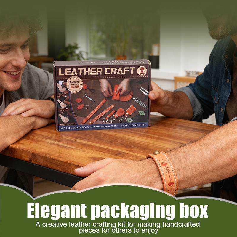 Harxvto Leather Bracelets Keychains and Leathercraft Accessory Handmade Leather Craft  Classic Style Handmade Gift Bring to Your Love for Ultrathin Design for Everyday Carry