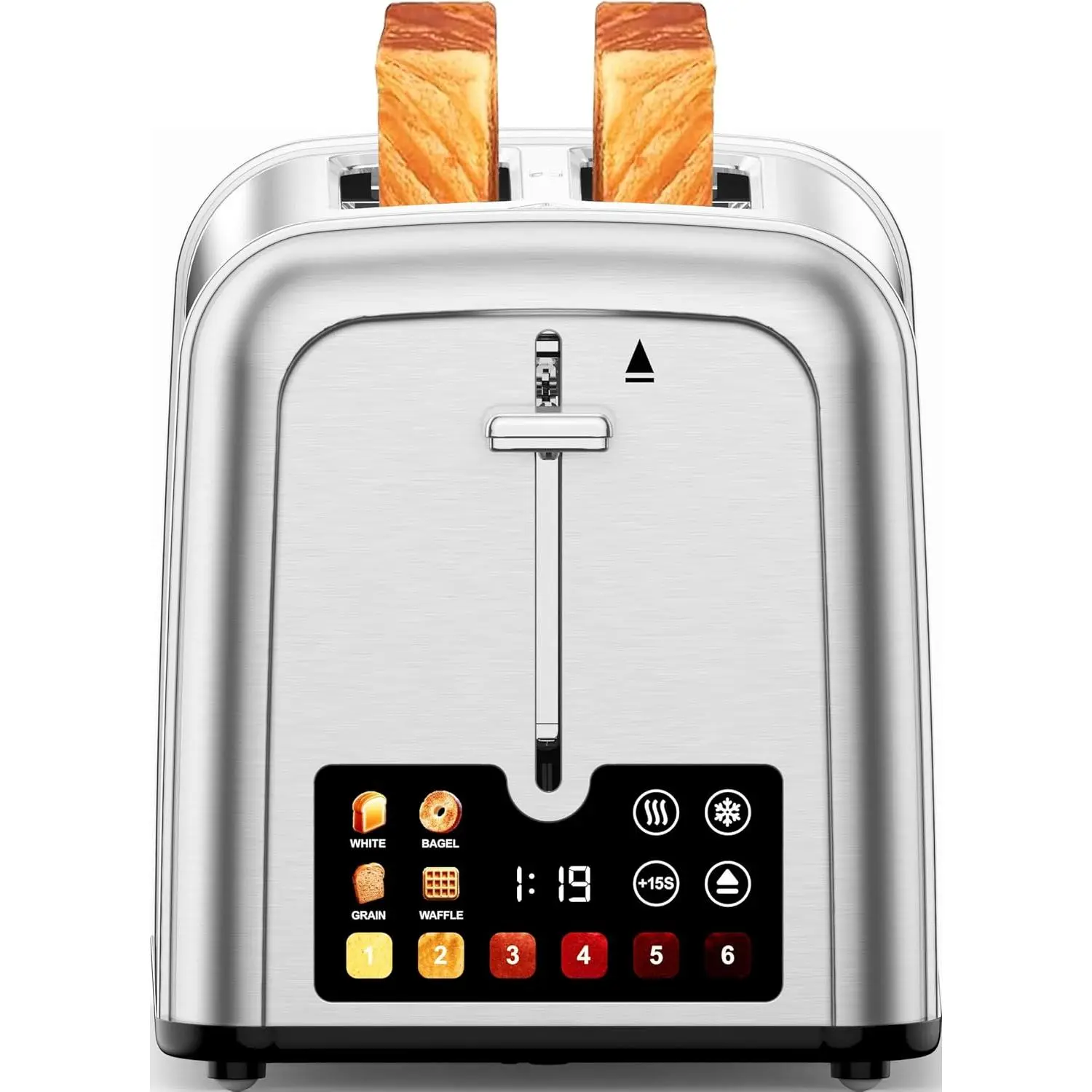 Vintage 2-Slice Stainless Steel Toaster for Home & Small Kitchens, Wide Slots, 6 Adjustable Shades, Compact Retro Design, Even Toasting, User-Friendly Premium Toaster (Ideal for Waffles, Bagels)