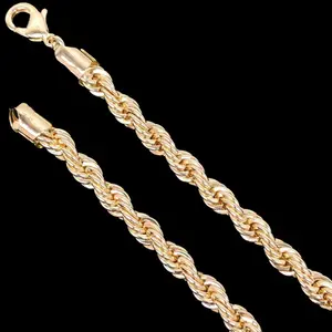 18KT GOLD FILLED 6MM ROPE CHAIN 24"
