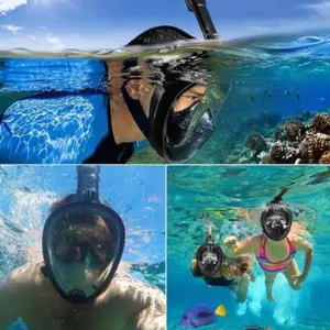 Full Face Dry Snorkeling Mask for Beginners, Free Breathing, 180° Panoramic View, Anti-Fog Anti-Leak, Summer Travel Gift, Snorkeling Gear