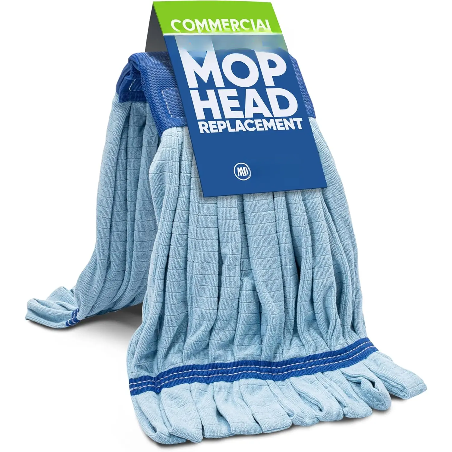 Commercial Mop  Replacement - 1 Pack Blue Medium  Tube Mop (14 oz.) | Industrial Wet Mops | Refill Heads, Machine Washable, Heavy Duty | Hardwood, Tile, Laminate, Vinyl Floors
