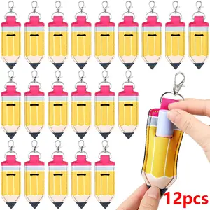 12pcs Lipstick & Lip Balm Holder Keychain - Portable Lipstick Organizer with Hook, Lip Balm Pouch Suitable for Women & Teacher Gifts, Bulk Lipstick Case for, Travel, Everyday Carry (Cost-Effective)