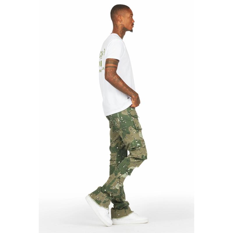 Kade Camo Stacked Flare Jean