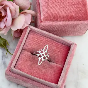 Witchy Stainless Steel Ring with Nudo de Bruja, Adjustable Celtic Protection Amulet Jewelry for Women, Stainless Steel Jewelry