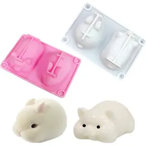 3D bunny mold,Bunny cake molds,Silicone jelly molds,Chocolate truffle molds,Easter cake molds,Non-stick baking mold, Ice cream molds,dessert mold,2PCS