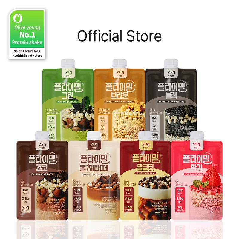 [Fullight Official] Flimeal Crunchy Protein Powder Duo Pack (7p x 2), 20~22g Protein, Low Sugar & Keto-Friendly On-the-Go-Pack, Easily Digestible Preworkout Meal Replacement Drink