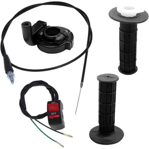 Twist Throttle Accelerator Handle Grips, Throttle Cable Kit for 50cc 90cc 110cc 125cc, Twist Throttle Accelerator Handle Grips and Cable Set, Motorcycle Accessories