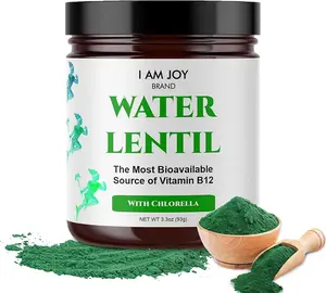 I Am Joy co. Water Lentil Protein Powder | Best Source of B12 Vitamin | aka Duckweed | with Organic Chlorella | Sugar Free | Rapid Energy Booster | Sustainably Farmed | 100% Recyclable 10oz Glass Jar