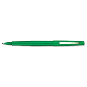 Paper Mate 8440152 Point Guard Flair Porous Point Stick Pen- Green Ink- Medium- Dozen