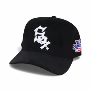 BLACK CORDUROY REMASTERED SOX HAT SUEDE UV CUSTOM 9999 WS SNAPBACK