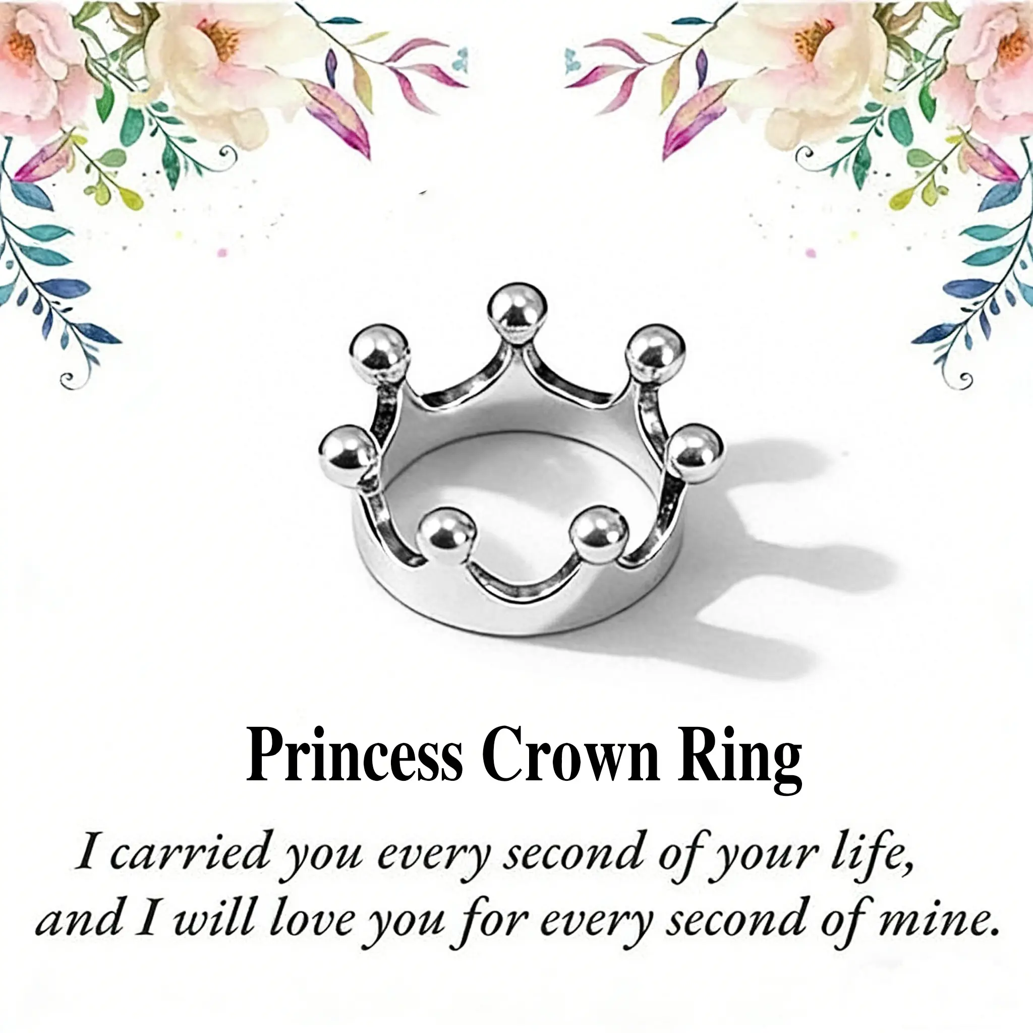 1 PC elegant and unique delicate With  silver plating Princess Crown Ring，exquisite Valentine's Day gifts for women.   Size6-10inch- engagement proposal ring-Valentine's Day gift-valentine's gifts for her -Wedding Rings