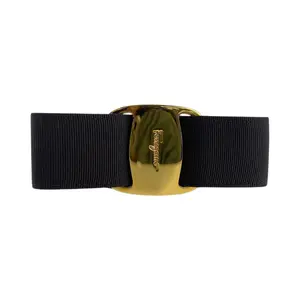 Pre-owned SALVATORE FERRAGAMO Canvas Small Leather Goods Vara Ribbon Belt