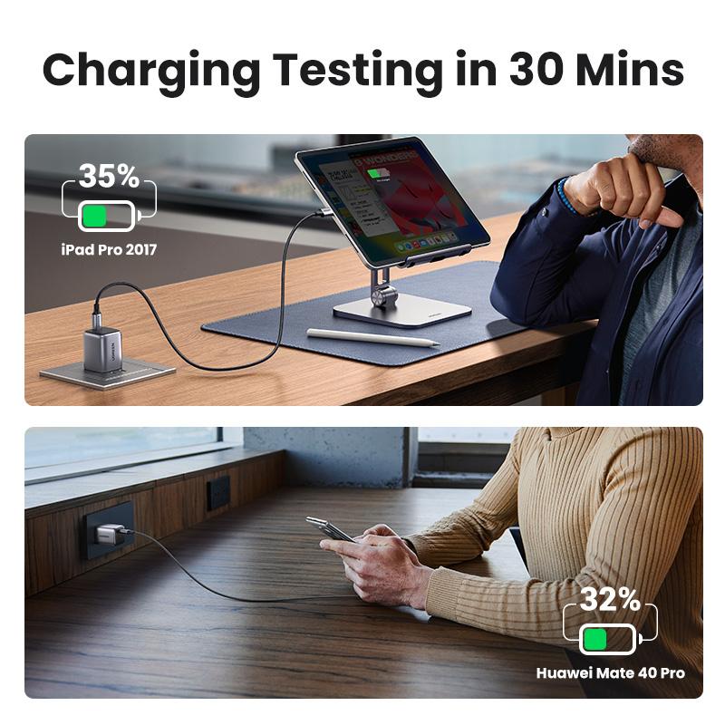 UGREEN Nexode 30W PD Fast Charging GaN Charger Bundle with 3.3FT Type-C/MFi Lightning Charging Data Cable, USB C Charger Set for iPhone 15/14/13, Galaxy and More Mobile Electronic SmartphoneTikTokShopBlackFriday ,TikTokShopHolidayHaul