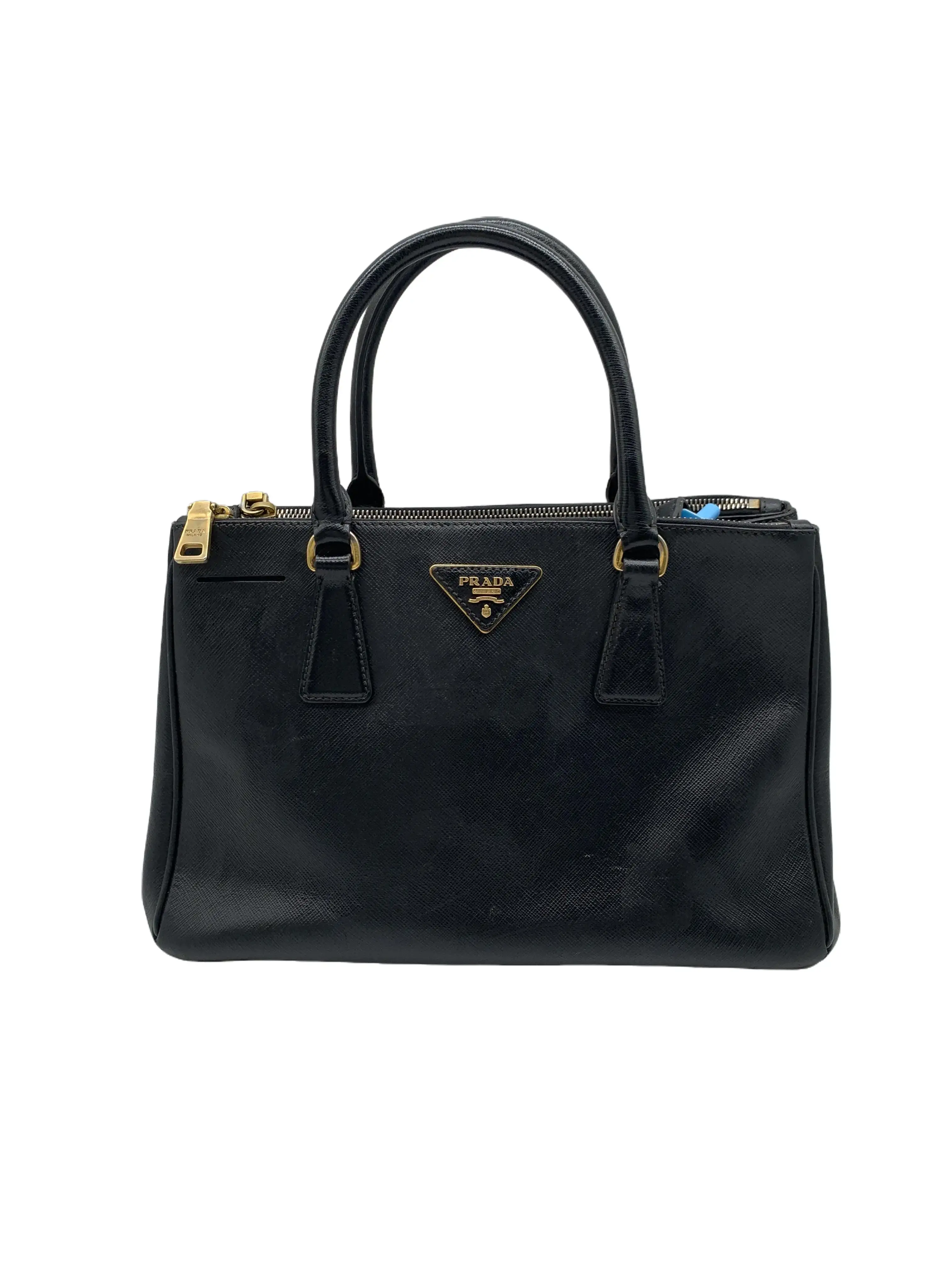 Pre-owned PRADA Small Black Saffiano Galleria Tote/FYWJ02110533/0533