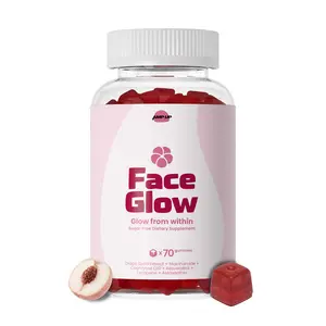 AmpUp Face Glow Sugar Free Beauty Gummies | Antioxidant Skin Support with Resveratrol & Lycopene & Grapeseed & CoQ10 & Niacinamide & Astaxanthin, Allulose Sweetened | 70 Gummies