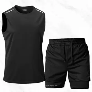 Men's everyday outdoor sports set, two-piece style sports vest and breathable shorts set, stylish, comfortable, and breathable, suitable for summer outings, running, hiking fathersdaygift