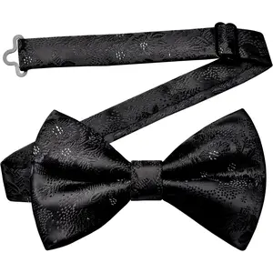 GUSLESON Floral Bow Ties for Men Pre-tied Adjustable Bowties for Wedding Business Party