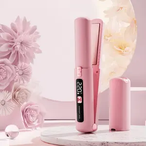 Wireless Hair Straightener & Curler Set, USB Rechargeable 4500mah, Temperature Control, Ionic Care, LCD Display, Portable Travel Use