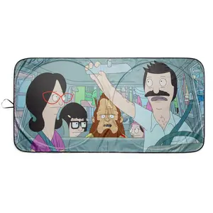 Bob's Burgers Belcher Family Sunshade for Car Windshield | 64 x 32 Inches
