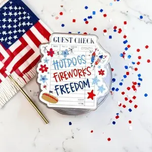 Patriotic Guest Check MagSafe Phone Grip, Magnetic Pop Socket, Hotdogs Fireworks Freedom Phone Holder, 4th of July Gift for Phone Kindle