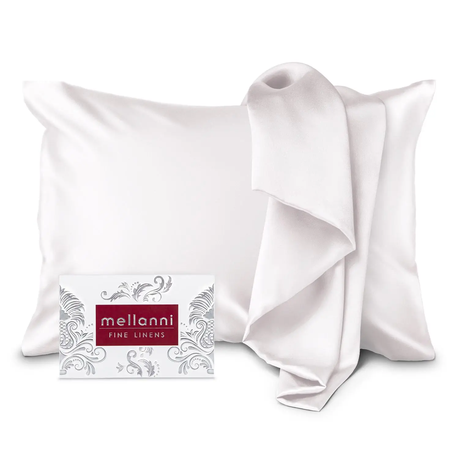Mellanni Pure Silk Pillowcase – Soft Mulberry Silk for Hair & Skin Care, Hypoallergenic, Naturally Cooling