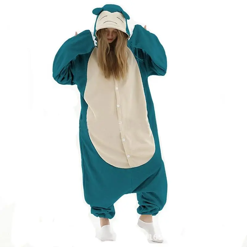 New Snorlax Kigurumi XL Cartoon Suit Women Pajama Anime Onesies For Adult Men Onsie Boy Girls Pijamas Fleece One-Piece Bodysuit