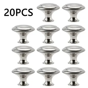 20Pcs Door Knobs Stainless Steel Drawer Cabinet Handles Knobs Kithcen Cupboard Pull Handles Furniture Hardware Accessory