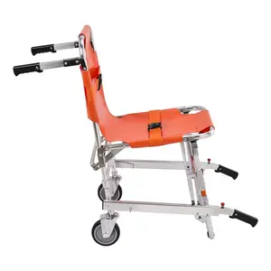 EMS Stair Chair, 350 lbs Load Capacity, Foldable Aluminum Emergency Stair Climbing Wheelchair with 2 Wheels, Portable Stair Lift Chair Ambulance Firefighter Evacuation Use for Elderly, Disabled