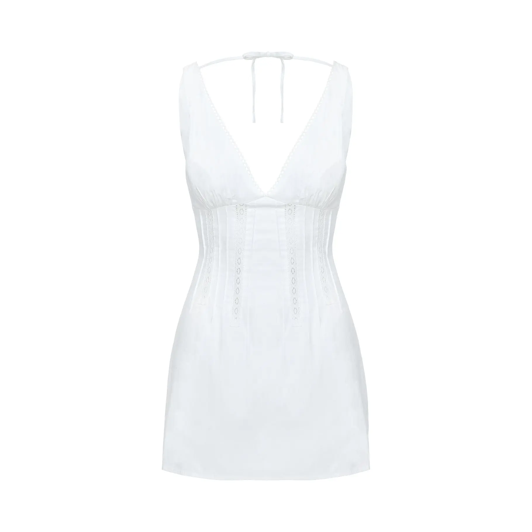 Austria Drop Waist Mini Dress White