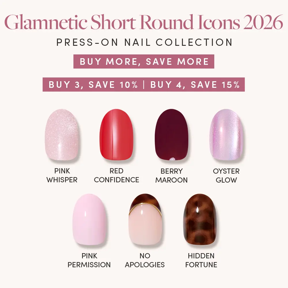 Glamnetic Short Round Icons 2026 Press-On Nail Collection