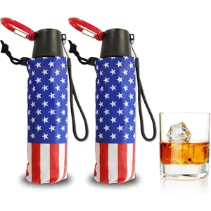 Hidden Umbrella Flask, Disguised Liquor Bottle to Smuggle Booze Into Concert, Cruise, & More, Hidden Drink Containers for Adults, Red, White & Blue, Pack of 2