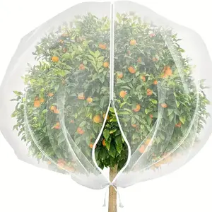 Garden Netting Bag with Zipper, Plant Protection Mesh Cover for Fruit & Vegetable, Bird Barrier Net Pouch Against Insects, Cicadas, Squirrels
