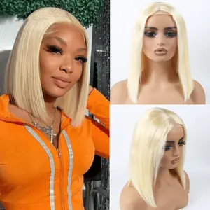 Unipearl 613 Blonde Bob Wig Human Hair Short Straight 4x4 Lace Front Wig Human Hair Shoulder Length 12inch
