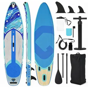 Inflatable Paddle Board,10.6 FT Inflatable Stand Up Paddle Board with Premium SUP Paddleboard Accessories, Wide Stable Design, Non-Slip Comfort Deck for All Skill Level
