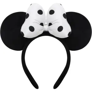 Handmade Mouse Ears Headband for Women and Ladies, Polka Dot Bow Mini Ears Costume Accessories