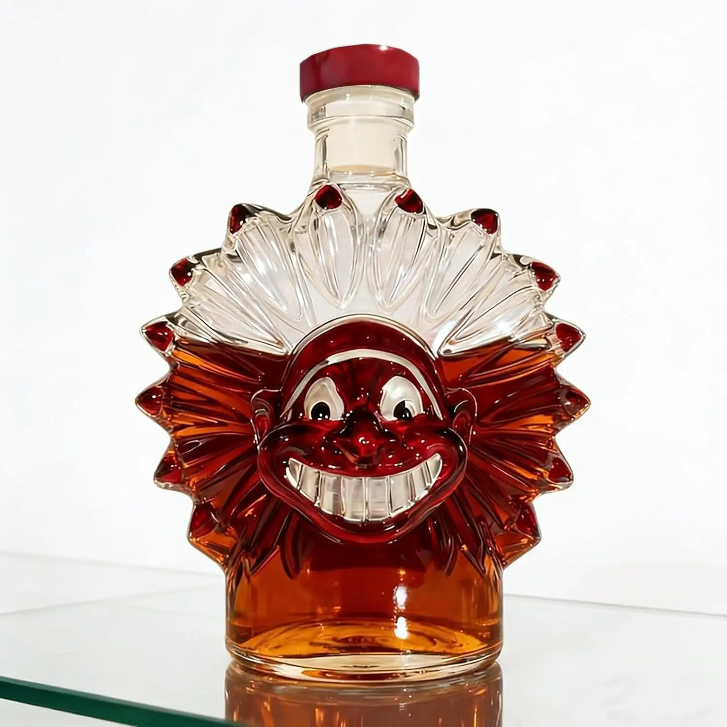 High Borosilicate Glass Whiskey Bottle, Unique Indian-Shaped Design, Durable & Elegant Drinkware, Perfect Gift Idea, Versatile Use