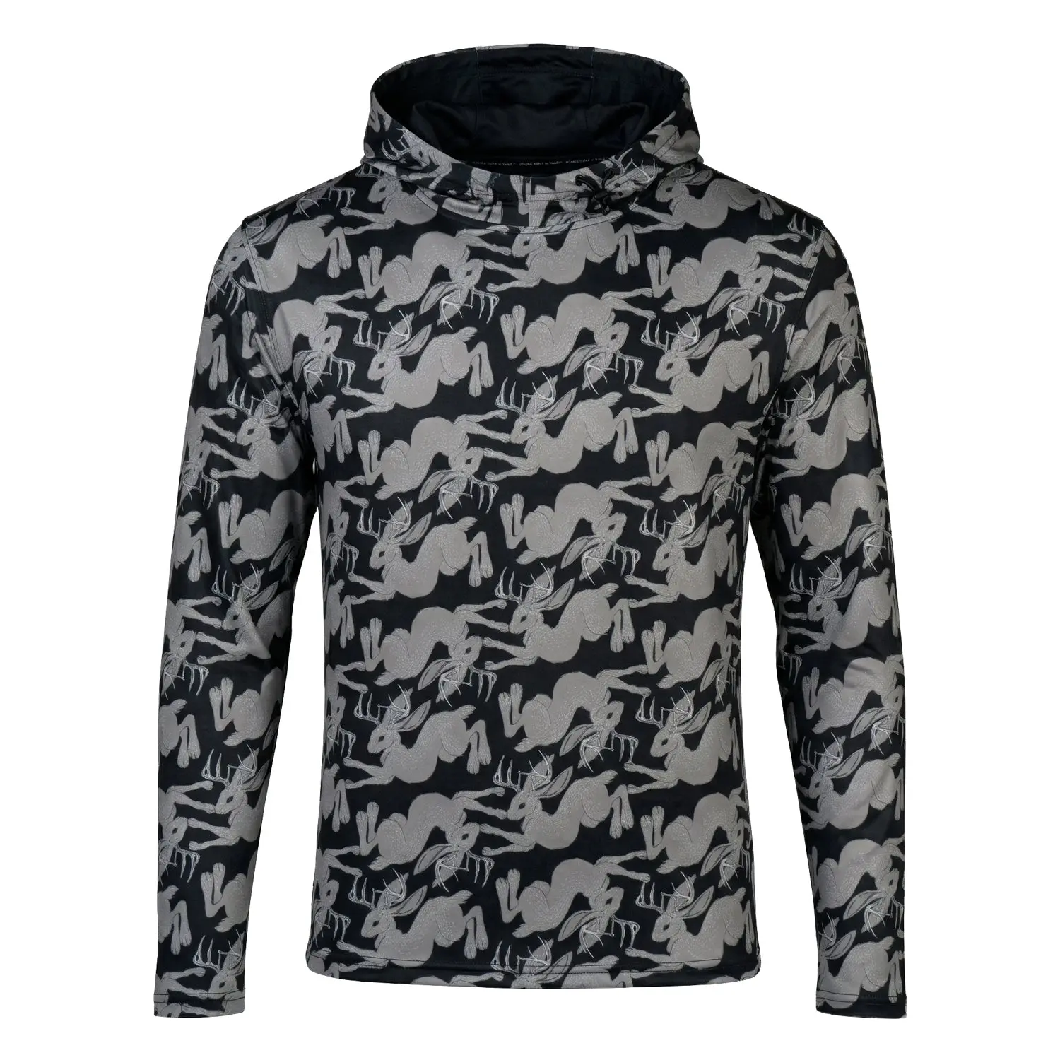 Jackalope Men's Lightweight Running Hoodie - Athletic Fashion Activewear, Workout Activewear, Digital Print, Quick Dry, Sporty Athletic Sports Top, Digital Print Men's Sports Hoodie