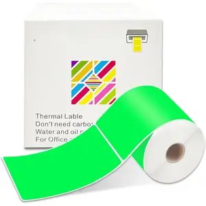 3 X 5 Inch Printable  Rectangle Color Coding Labels, 300 Per Roll Adhesive Color Coding Stickers for Bar-Codes, Address, Small Business Labeling, Inventory, Fluorescent Green