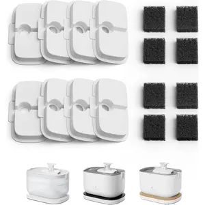 8 Packs Replacement Filters for Dockstream Cat Water Fountain PLWF005 PLWF115 PLWF105, 4 Months Set of Replacement Filters for Ultra Quiet Pet Water Fountain, White 8 Count (Pack of 1)