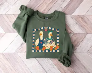 Vintage Goose Sweatshirt, Country Farmhouse Duck Shirt,90s Retro Goose Couple Sweatshirt, Cottagore Animals Sweater, Cute Cozy Pullover