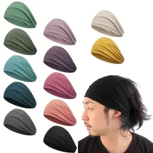 Solid Color Ourdoor Sport Headbands for Women, Sweat Bands Headbands for Sports, 12 Pieces