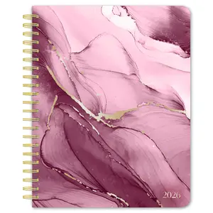 Crackled Blush | 2026 6 x 7.75 Inch Weekly Desk Planner | Foil Stamped Cover | BrownTrout | Planning Stationery