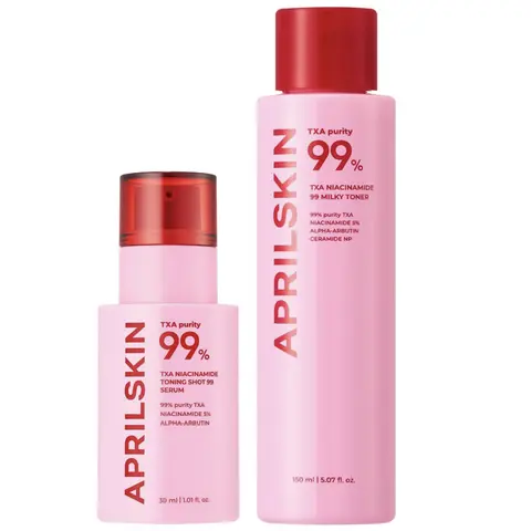[APRILSKIN official]  TXA 99 Niacinmiade Duo with Glazed Creamy Toner + Spicy Jelly Serum | Glowy Glass Skin Pink Korean Skincare Comfort