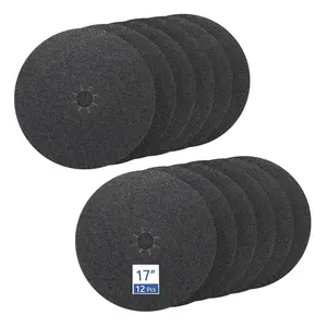 Floor Sanding Disc Cloth-Backed Silicon Carbide,17" x 2" Holes for Concrete, Stone, 36 Grit, 12-Pack