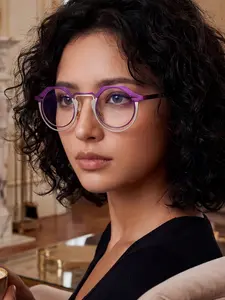 Nofear Fashion Multifunctional Eyewear, Retro Metal Punk Party Business Gathering Decoration Glasses, Luxurious Metallic Frame